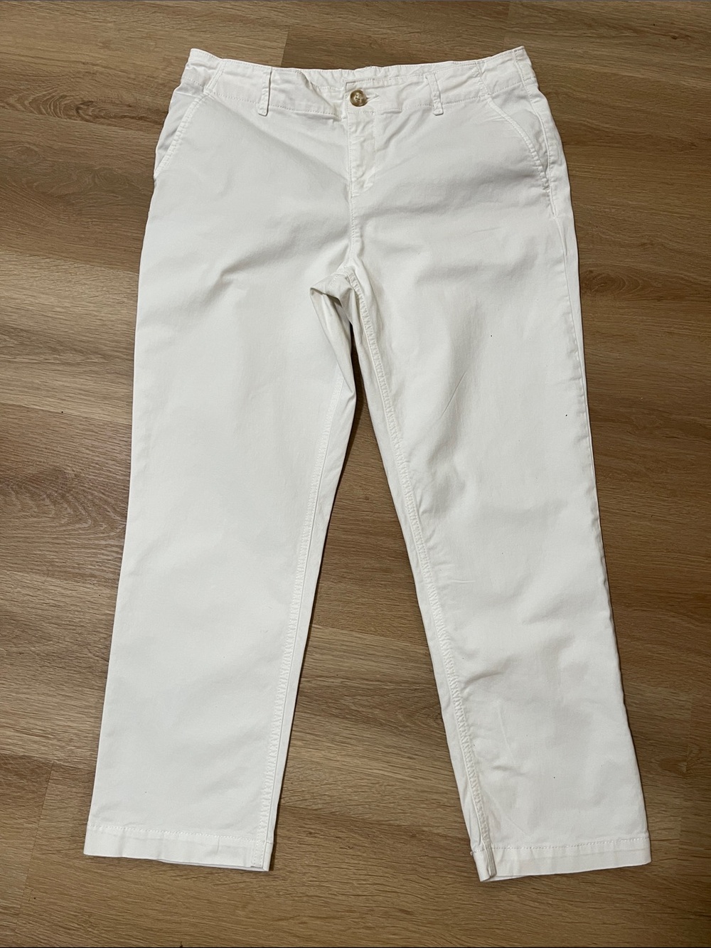 LOFT White Monroe Slim Cotton Pants